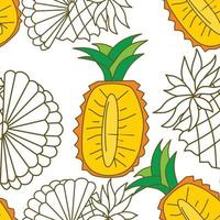 ananas fruit patroon naadloze vector sjabloon