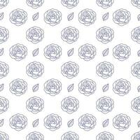 naadloos patroon met bloeiend roos en blad schets stijl Aan de wit achtergrond vector