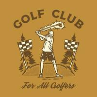 reeks verzameling wijnoogst retro golf illustratie t-shirt, logo insigne vector illustratie