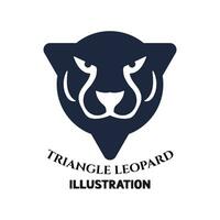 gemakkelijk minimalistische driehoek tijger jaguar luipaard poema hoofd gezicht icoon symbool illustratie vector