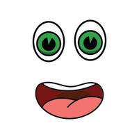 oog mond tekenfilm mascotte karakter uitdrukking illustratie vector