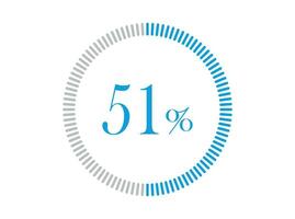 51 procent bezig met laden. 51 procent cirkel diagrammen infographics vector, percentage klaar naar gebruik voor web ontwerp. vector