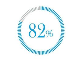 82 procent bezig met laden. 82 procent cirkel diagrammen infographics vector, percentage klaar naar gebruik voor web ontwerp. vector