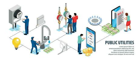 openbaar Gereedschap isometrische infographics vector