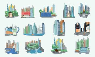 megapolis stad reeks vector