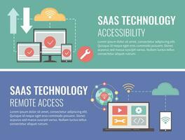 saas banier reeks vector