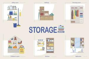 opslagruimte kamer infographic vector