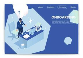 onboarding isometrische web bladzijde vector