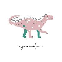 vlak hand- getrokken vector illustratie van iguanodon dinosaurus
