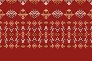 etnisch meetkundig kleding stof patroon kruis steek.ikat borduurwerk etnisch oosters pixel patroon rood achtergrond. abstract,vector,illustratie. textuur,kleding,lijst,decoratie,motieven,zijde behang. vector