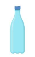 leeg plastic gerecycled blauw water fles. vector illustratie.