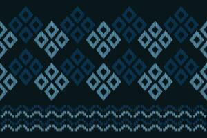 etnisch ikat kleding stof patroon meetkundig stijl.afrikaans ikat borduurwerk etnisch oosters patroon blauw achtergrond. abstract,vector,illustratie.textuur,kleding,lijst,decoratie,tapijt,motief. vector