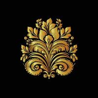 goud bloemen ornament vector Aan wit