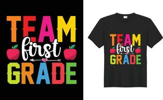 gelukkig 100ste dag van school- typografie t-shirt ontwerp afdrukken klaar vector sjabloon. team eerste rang