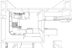 3d illustratie van plan interieur vector