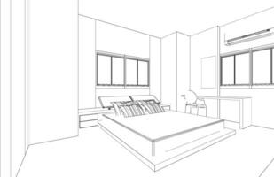 3d illustratie van plan interieur vector