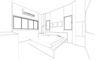 3d illustratie van plan interieur vector