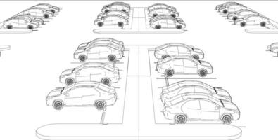 3d illustratie van zonne- carport vector