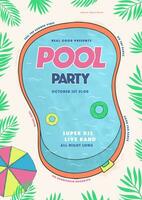 zwembad partij poster. zomer evenement, festival vector kleurrijk illustratie, aanplakbiljet.