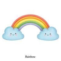 schattig regenboog tekenfilm tekening vector