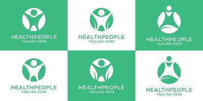 reeks logo ontwerp Gezondheid en mensen vector illustratie