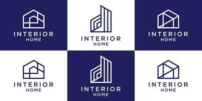 reeks logo ontwerp inspiratie vector interieur huis, gebouw, huis illustratie