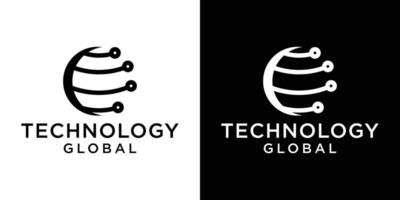 logo ontwerp globaal technologie stijl icoon vector illustratie