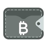 een Gesloten portemonnee met bitcoin symbool, cryptogeld vector