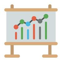 presentatie whiteboard met markt gegevens tonen markt trends vector
