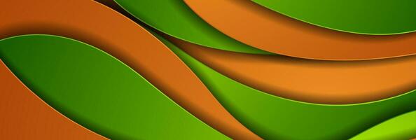 groen en oranje abstract golven zakelijke banier ontwerp vector