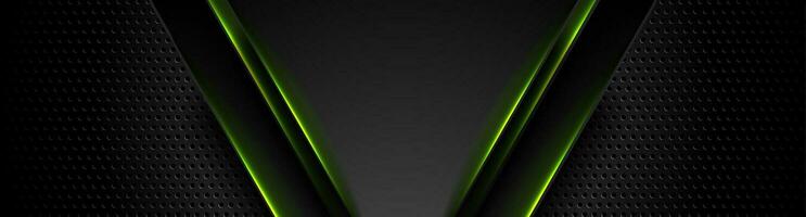 futuristische technologie achtergrond met groen neon licht vector