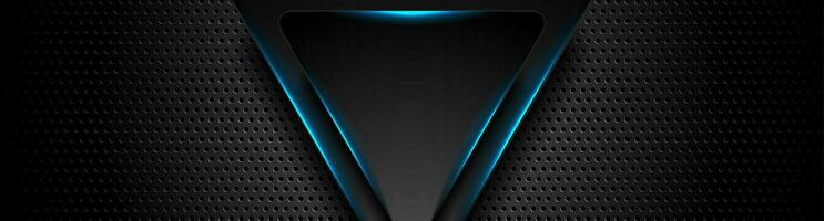 futuristische technologie achtergrond met blauw neon driehoeken vector