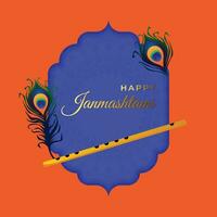 shree krishna janmashtami kaart illustratie vector