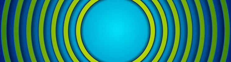 groen en blauw abstract vector banier met cirkels