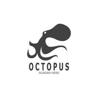 Octopus zwart silhouet logo en symbool sjabloon illustratie vector