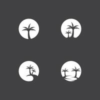 palm kokosnoot boom logo icoon silhouet vector