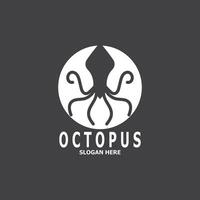 Octopus zwart silhouet logo en symbool sjabloon illustratie vector