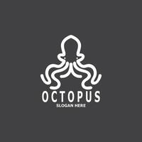 Octopus zwart silhouet logo en symbool sjabloon illustratie vector