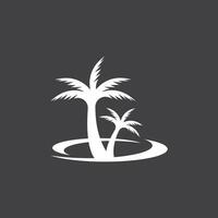 palm kokosnoot boom logo icoon silhouet vector