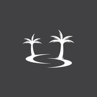 palm kokosnoot boom logo icoon silhouet vector