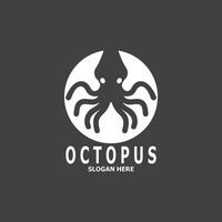 Octopus zwart silhouet logo en symbool sjabloon illustratie vector