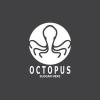 Octopus zwart silhouet logo en symbool sjabloon illustratie vector