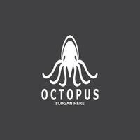 Octopus zwart silhouet logo en symbool sjabloon illustratie vector