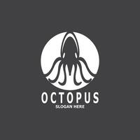 Octopus zwart silhouet logo en symbool sjabloon illustratie vector