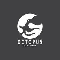 Octopus zwart silhouet logo en symbool sjabloon illustratie vector