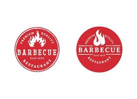 barbecue punt logo restaurant. grill, rustiek en bar vector logo