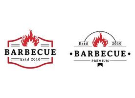 barbecue punt logo restaurant. grill, rustiek en bar vector logo