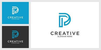 pp of p eerste brief logo ontwerp vector