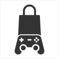 vector illustratie van spel boodschappen doen icoon in donker kleur en wit achtergrond