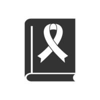 vector illustratie van begrafenis boek icoon in donker kleur en wit achtergrond